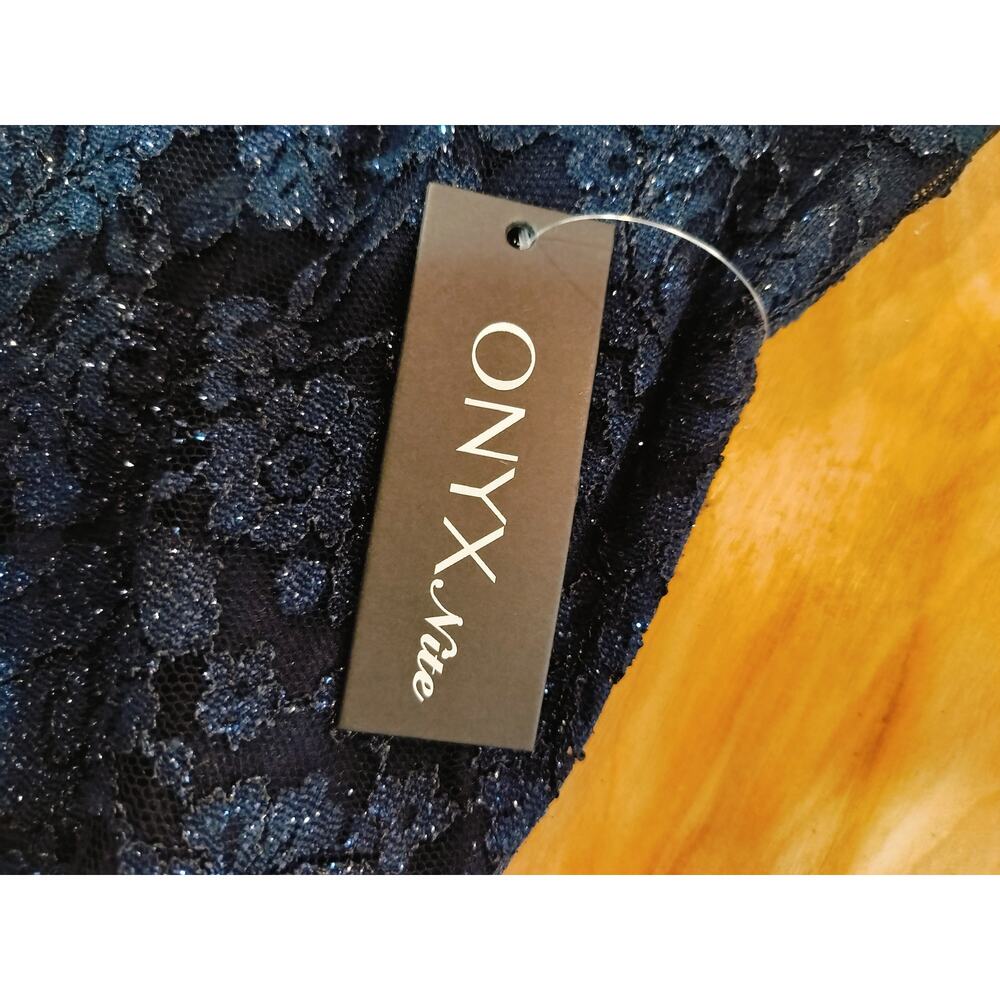 Onyx Nite Navy Lace Cocktail Dress Size 4 Sleeveless Formal Evening NWT - Picture 6 of 9